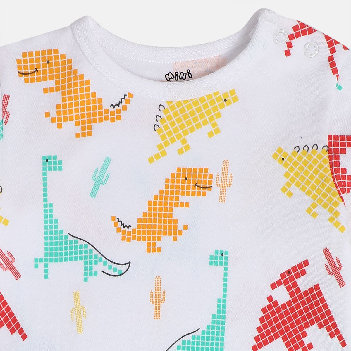 Boys White/Yellow Front Open Sleep Suit