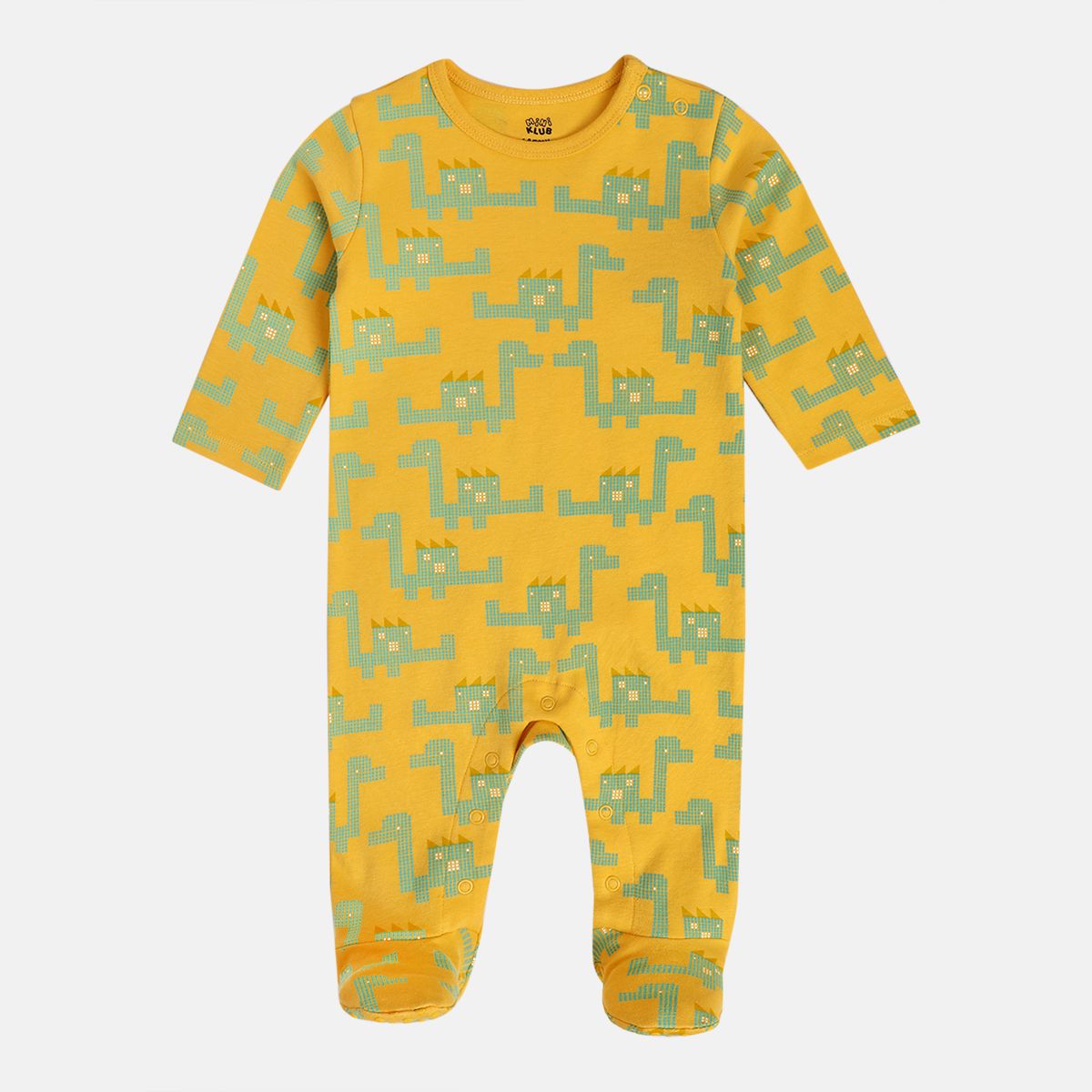 Boys White/Yellow Front Open Sleep Suit