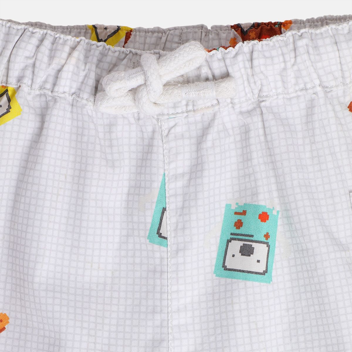Baby Boys Printed Woven Shorts, White