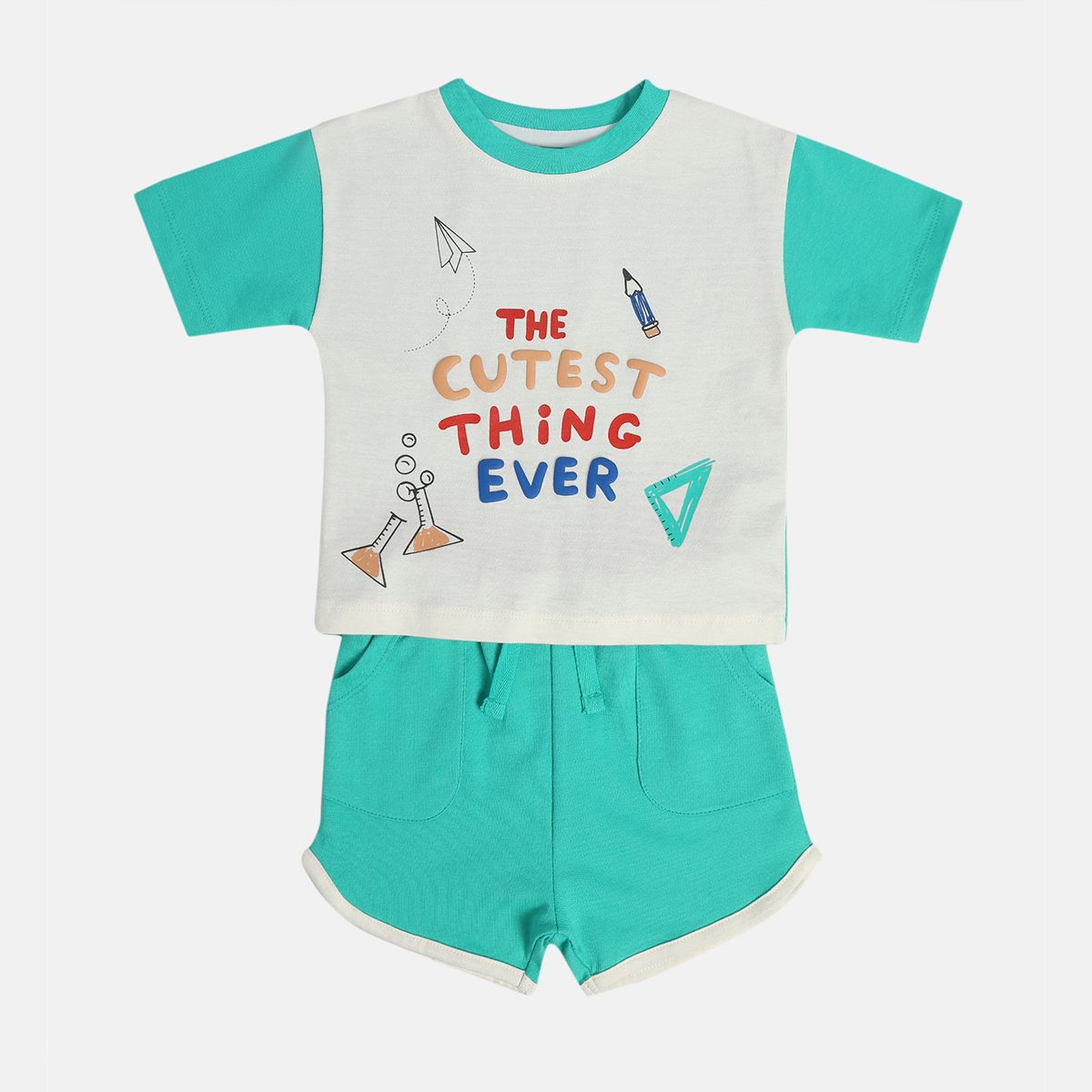 Boys Green Short Sleeve Top And Bottom