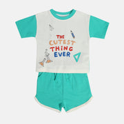 Boys Green Short Sleeve Top And Bottom