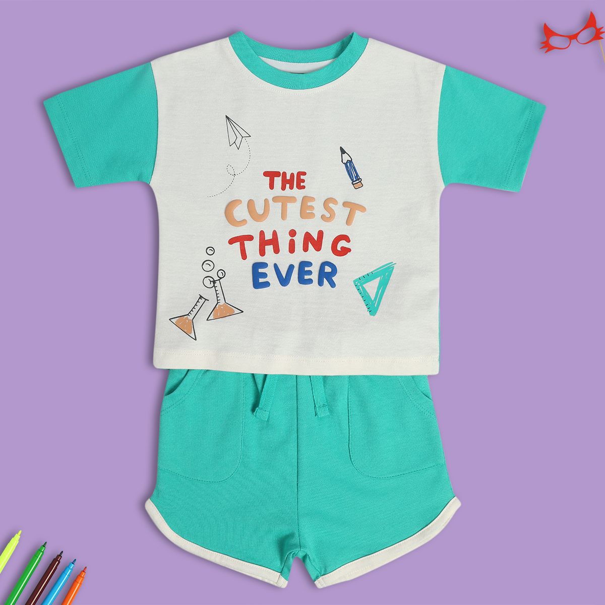 Boys Green Short Sleeve Top And Bottom
