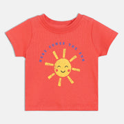Baby Boys Graphic T,Shirt, Coral Orange