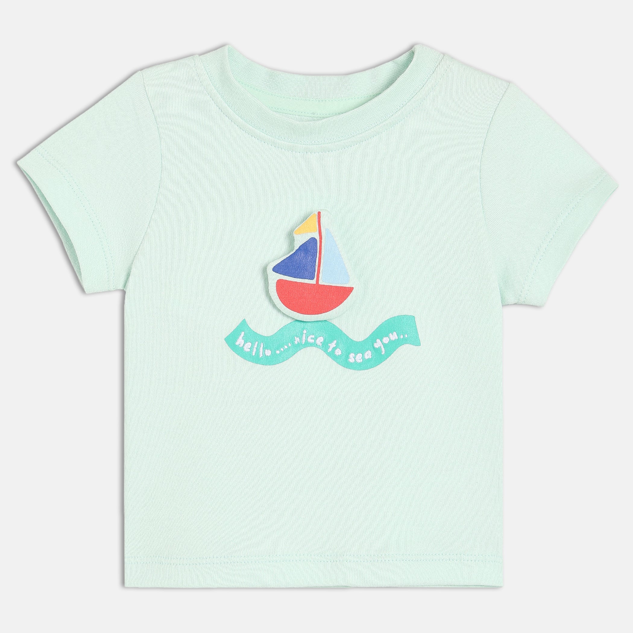 Baby Boys Applique T,Shirt, Light Mint Green