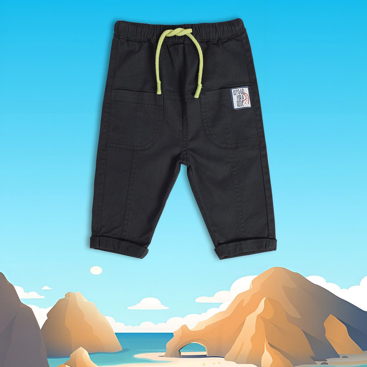 Boys Black Pack Of 1 Woven Pant
