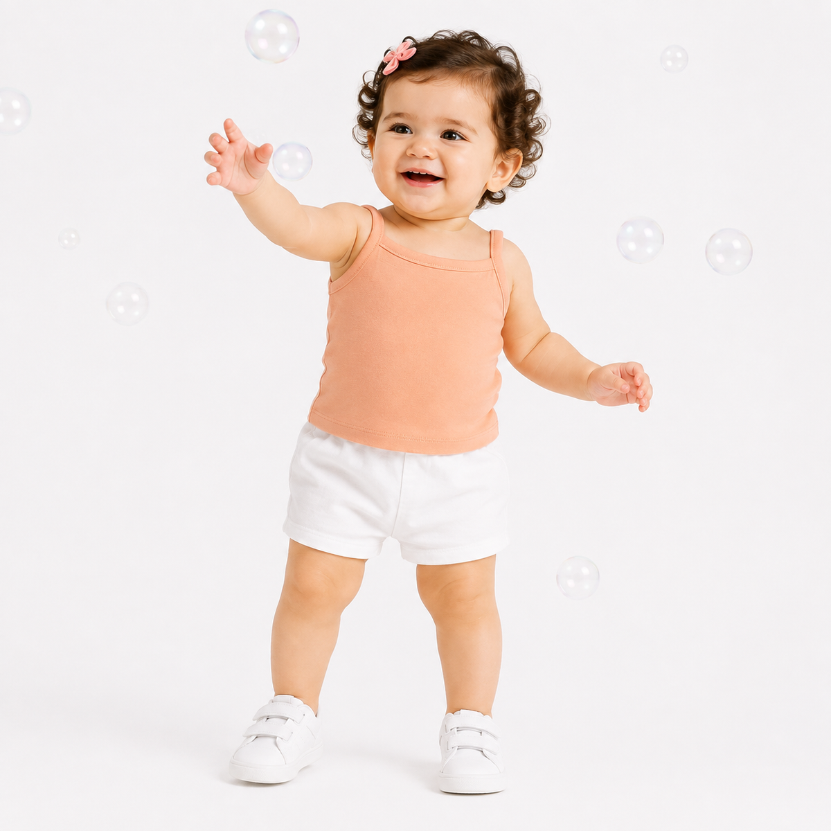 Baby Girls Orange Cotton Pack of 2 Camisole Casual Wear