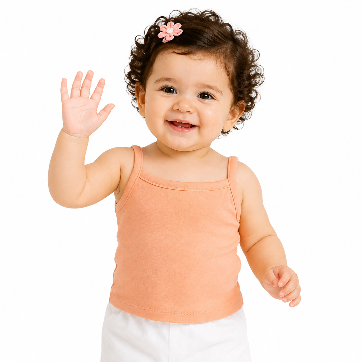 Baby Girls Orange Cotton Pack of 2 Camisole Casual Wear
