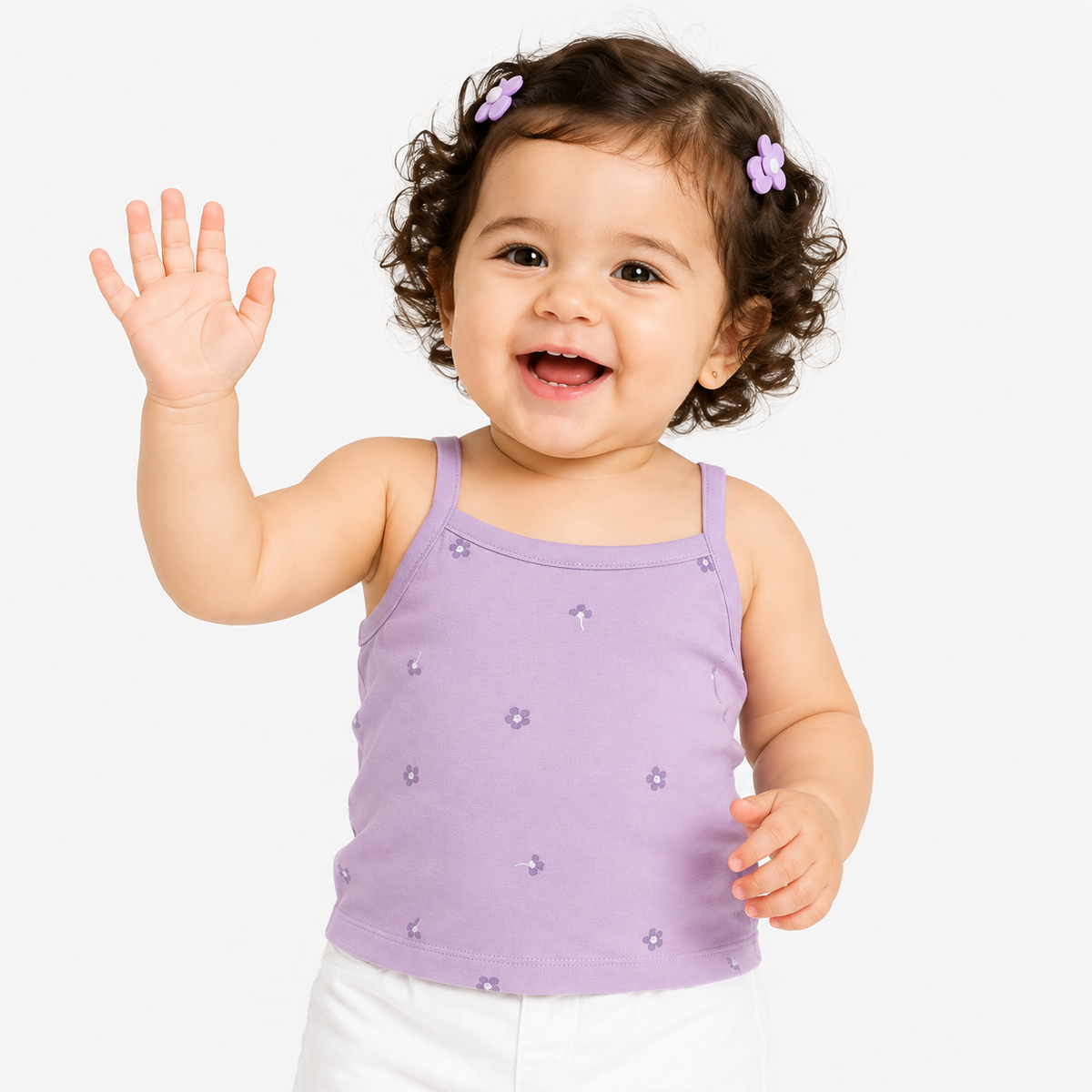Girls Grey and Lavender Cotton Camisoles Pack of 2 for Everyday Comfort