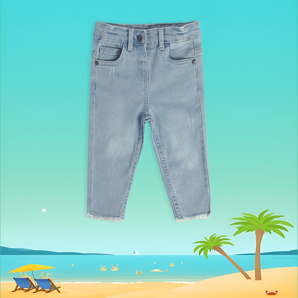 Girls Blue Pack Of 1 Denim Pant