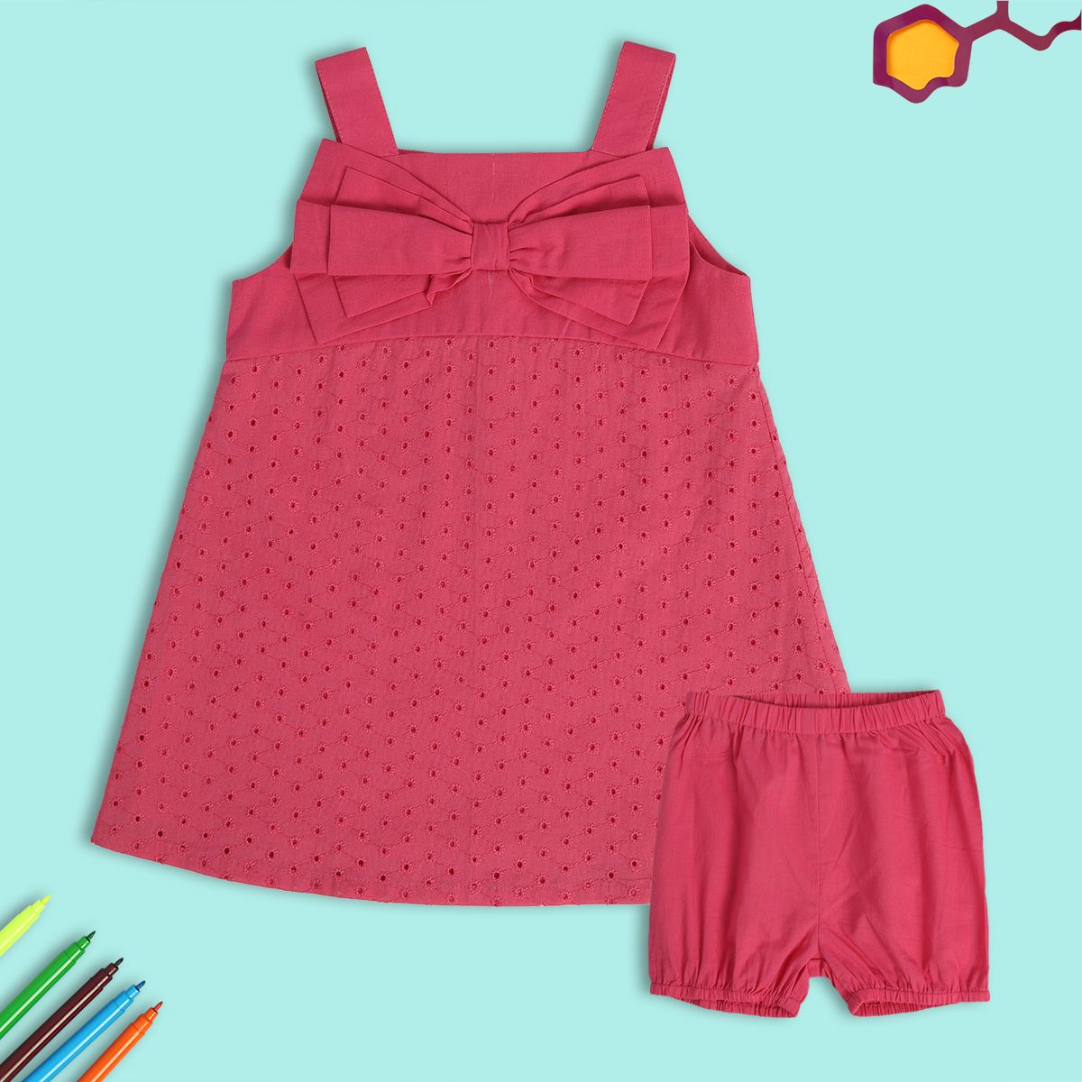 Girls Pink Pack Of 2 Dress