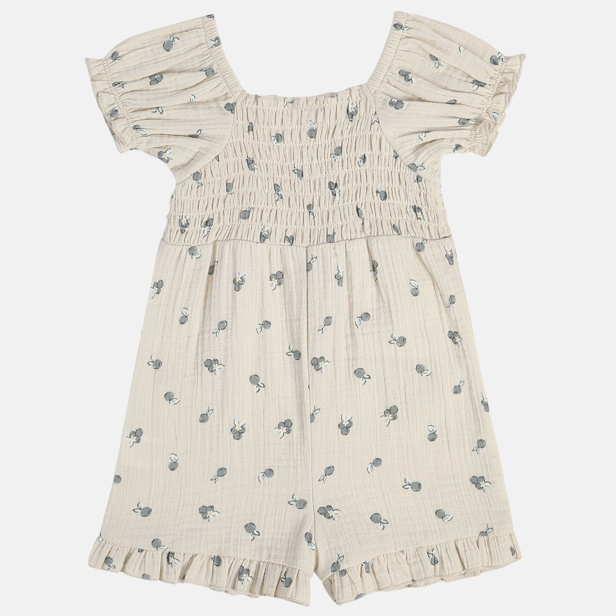 Girls Beige Short Sleeve Dress