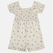 Girls Beige Short Sleeve Dress