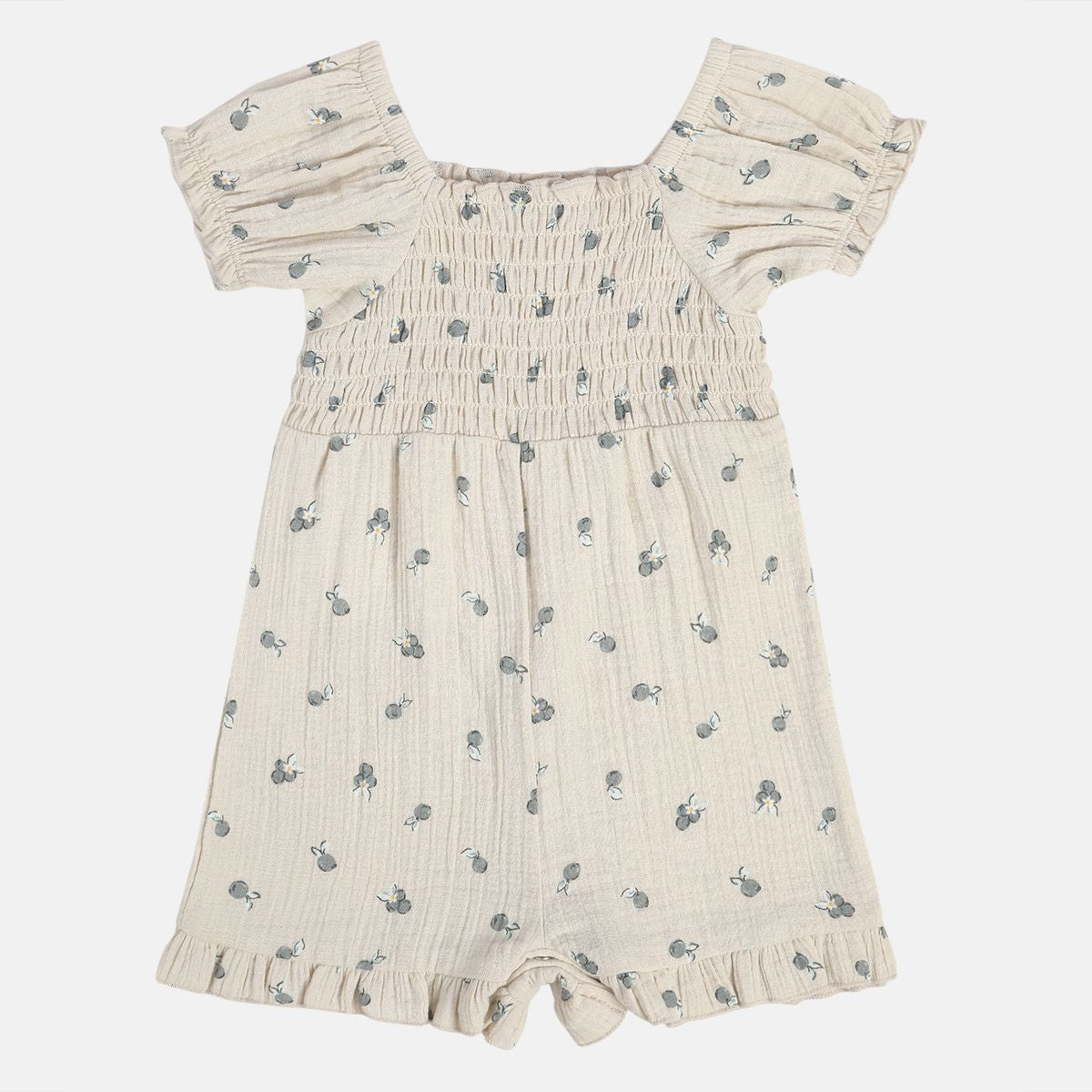 Girls Beige Short Sleeve Dress