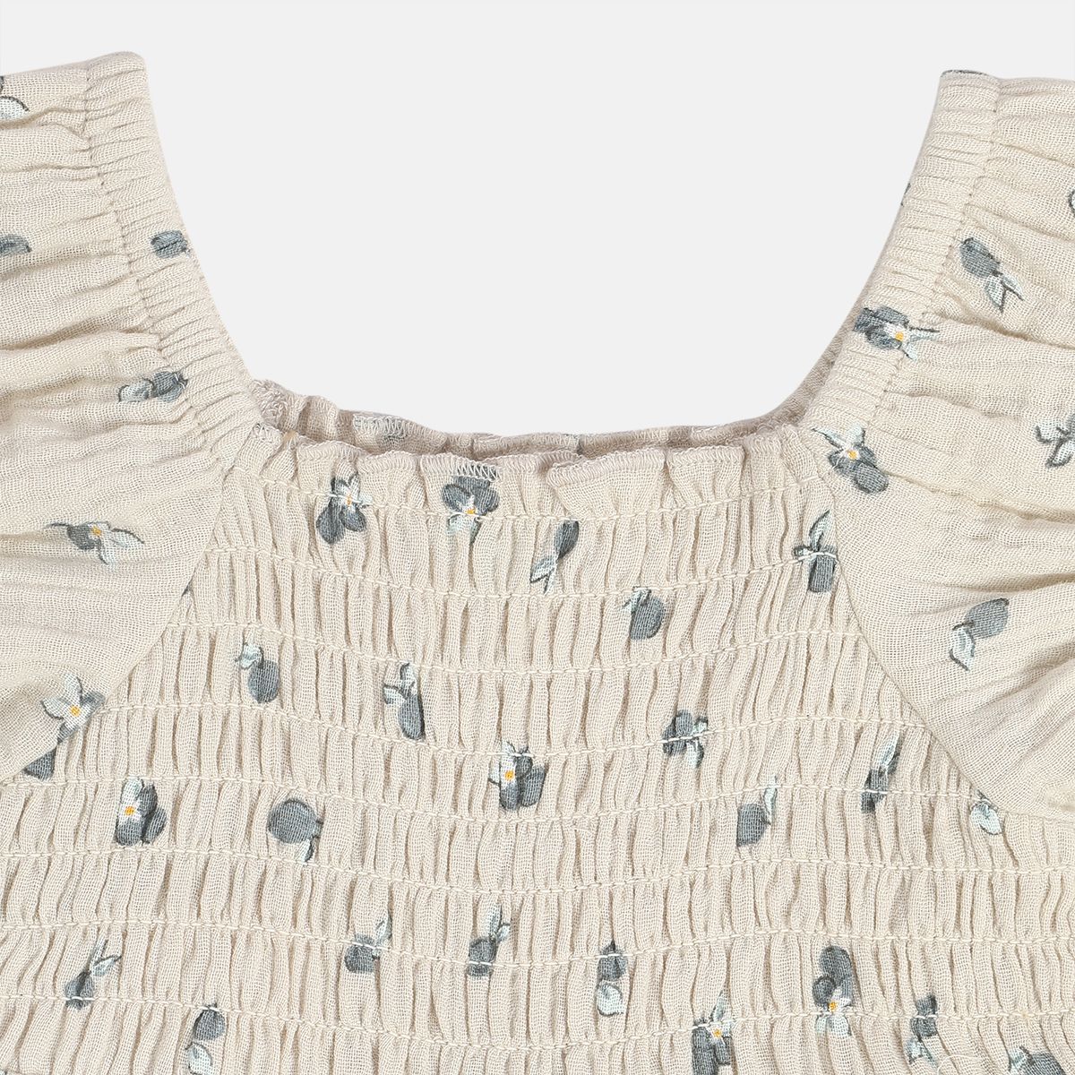 Girls Beige Short Sleeve Dress