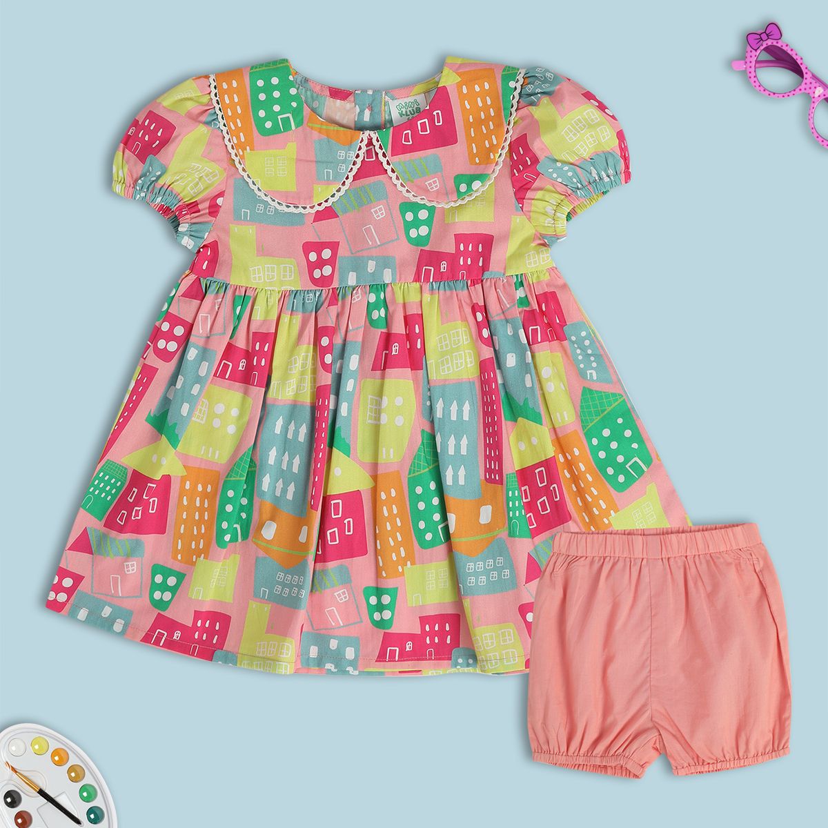 Girls Multi Sleeve Less Dress