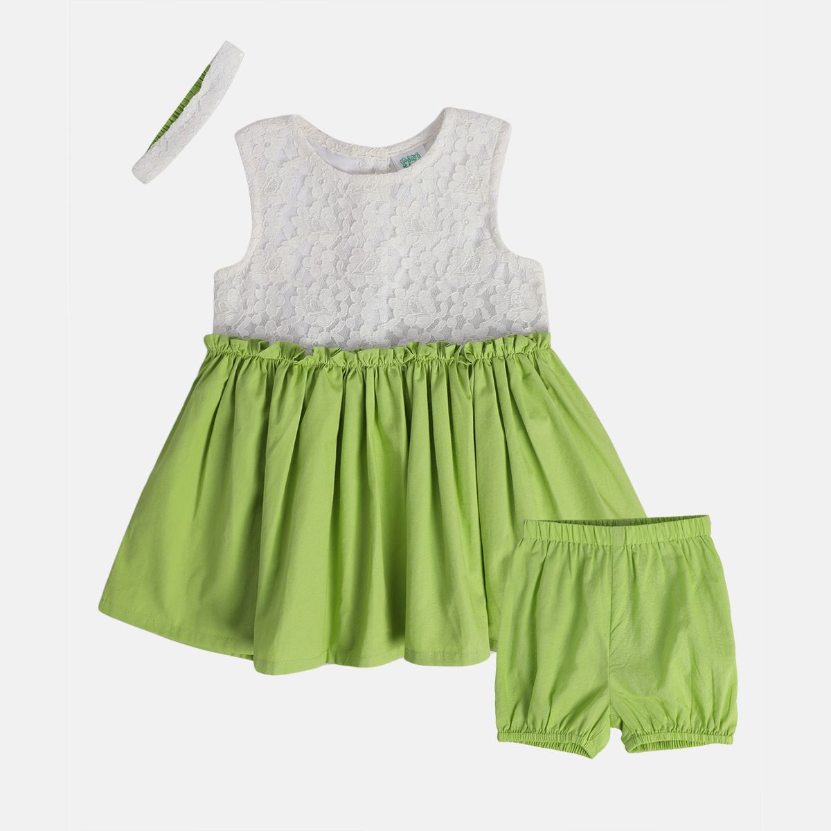 Girls Green Pack Of 3 Dress