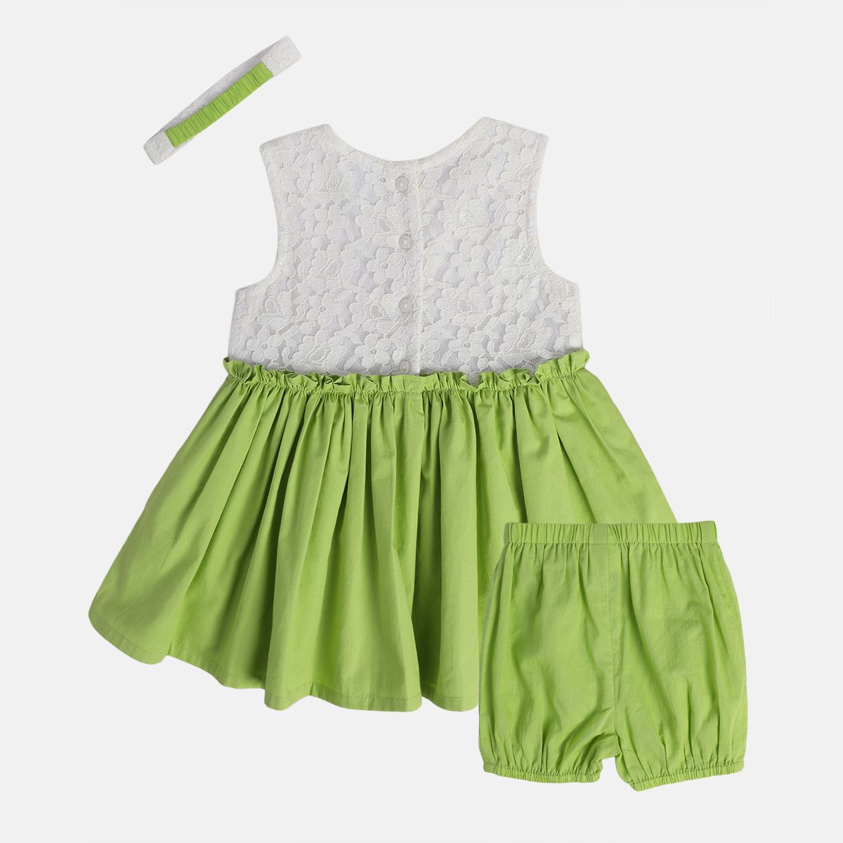 Girls Green Pack Of 3 Dress