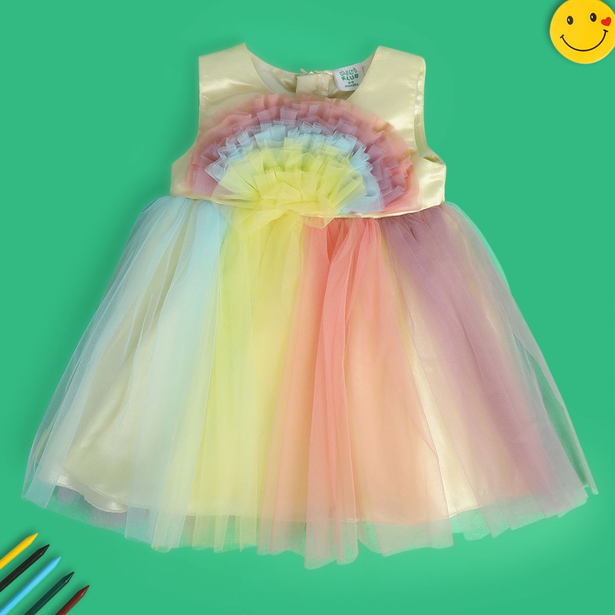 Girls Multicolor Pack Of 1 Dress