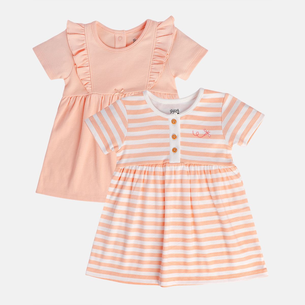 Girls Peach/White Dress