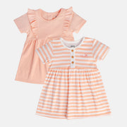 Girls Peach/White Dress