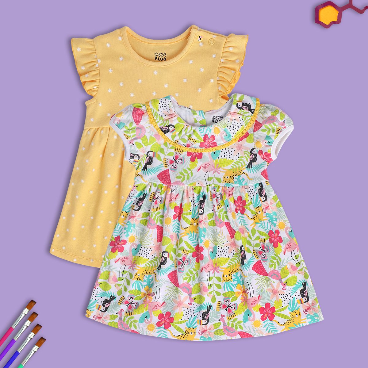 Girls Yellow/White Dress