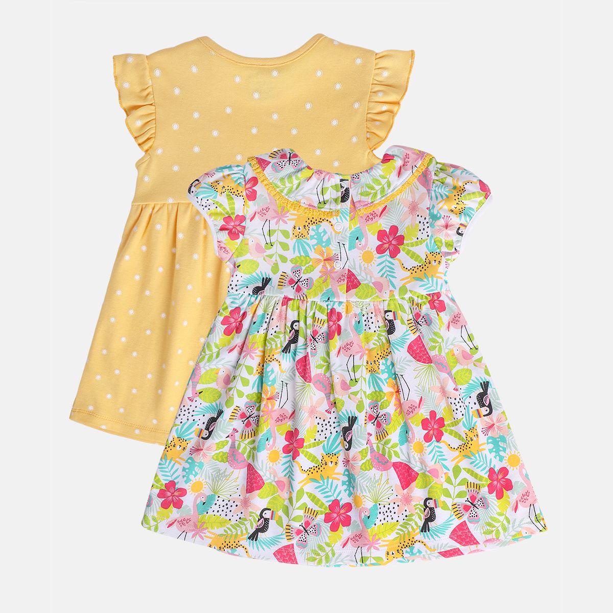 Girls Yellow/White Dress