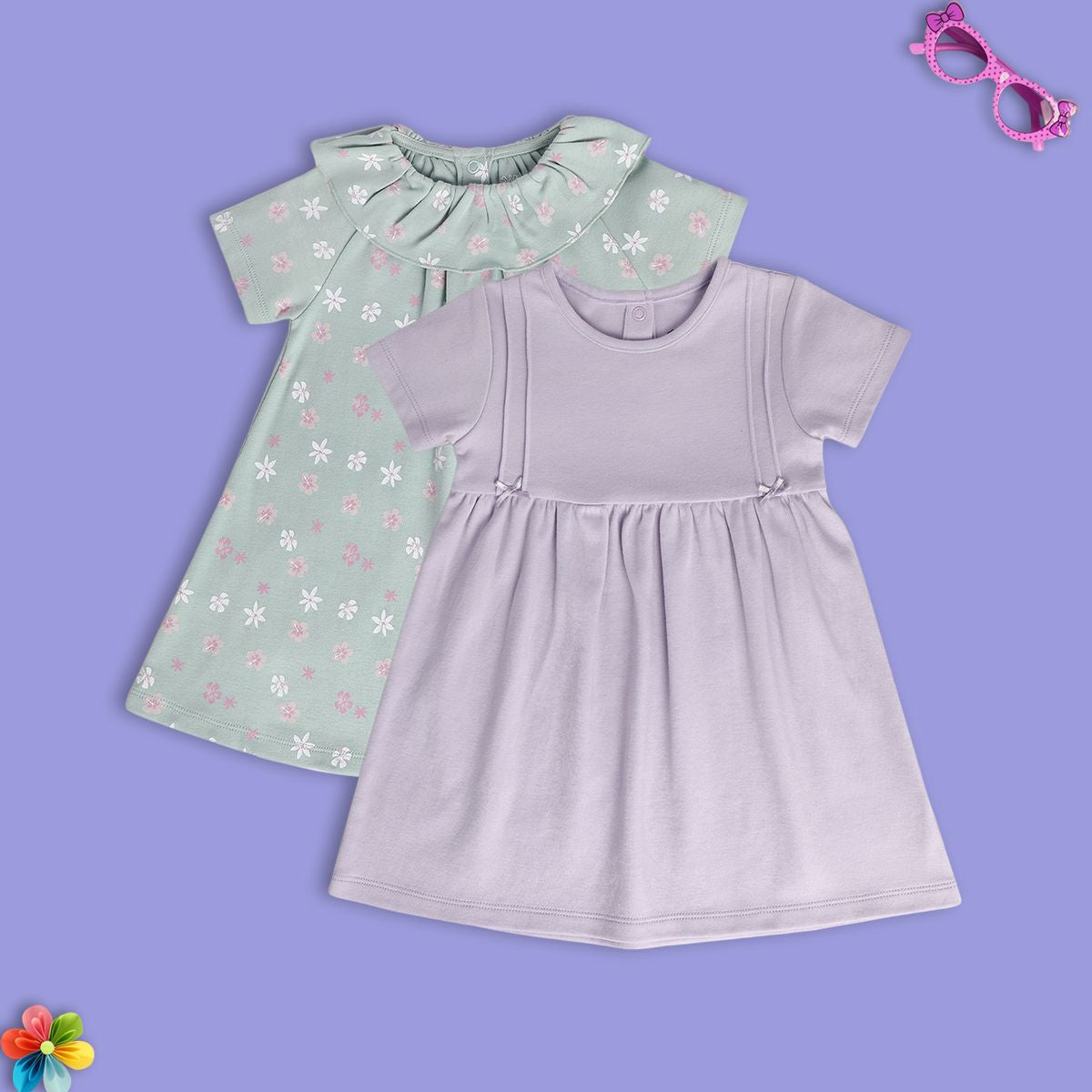 Girls Green/Purple Dress