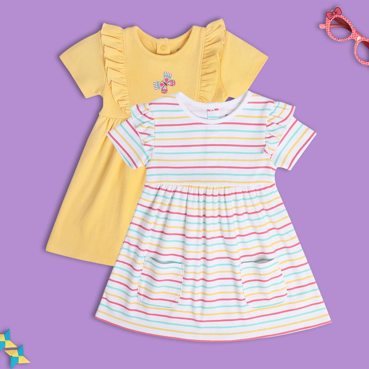 Girls White/Yellow Dress