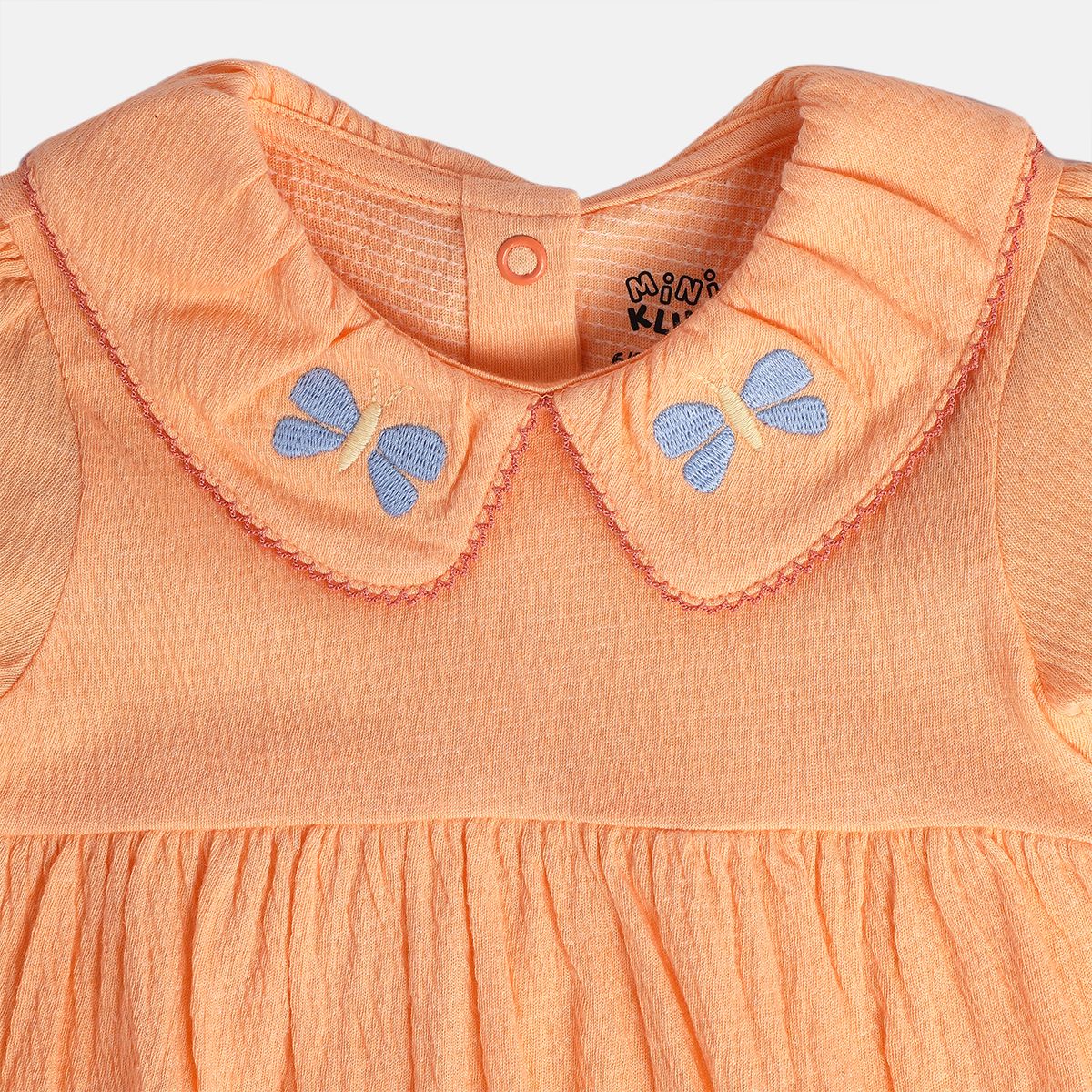 Girls Orange Peter Pan Collar Dress
