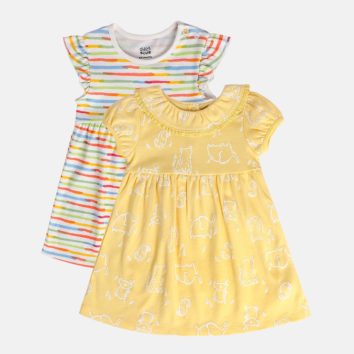 Girls Yellow/White Dress
