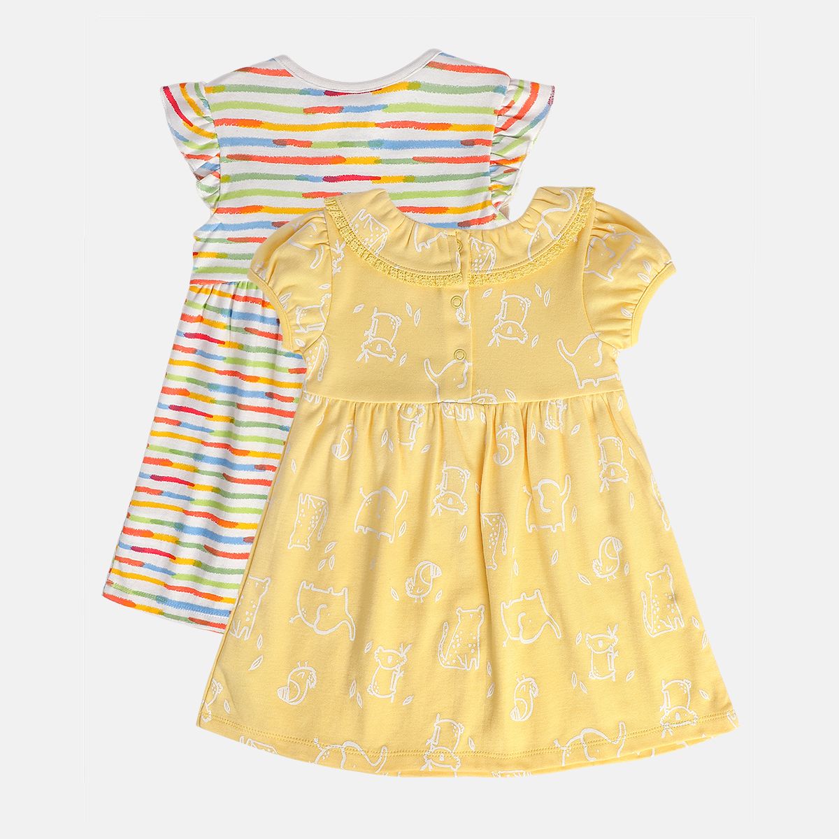 Girls Yellow/White Dress