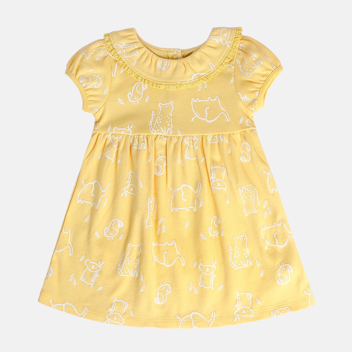 Girls Yellow/White Dress