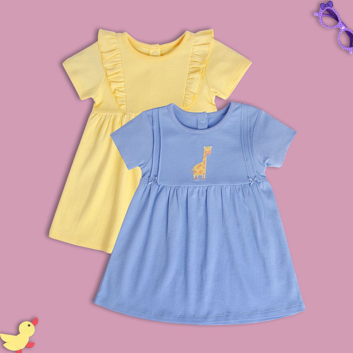 Girls Blue/Yellow Dress
