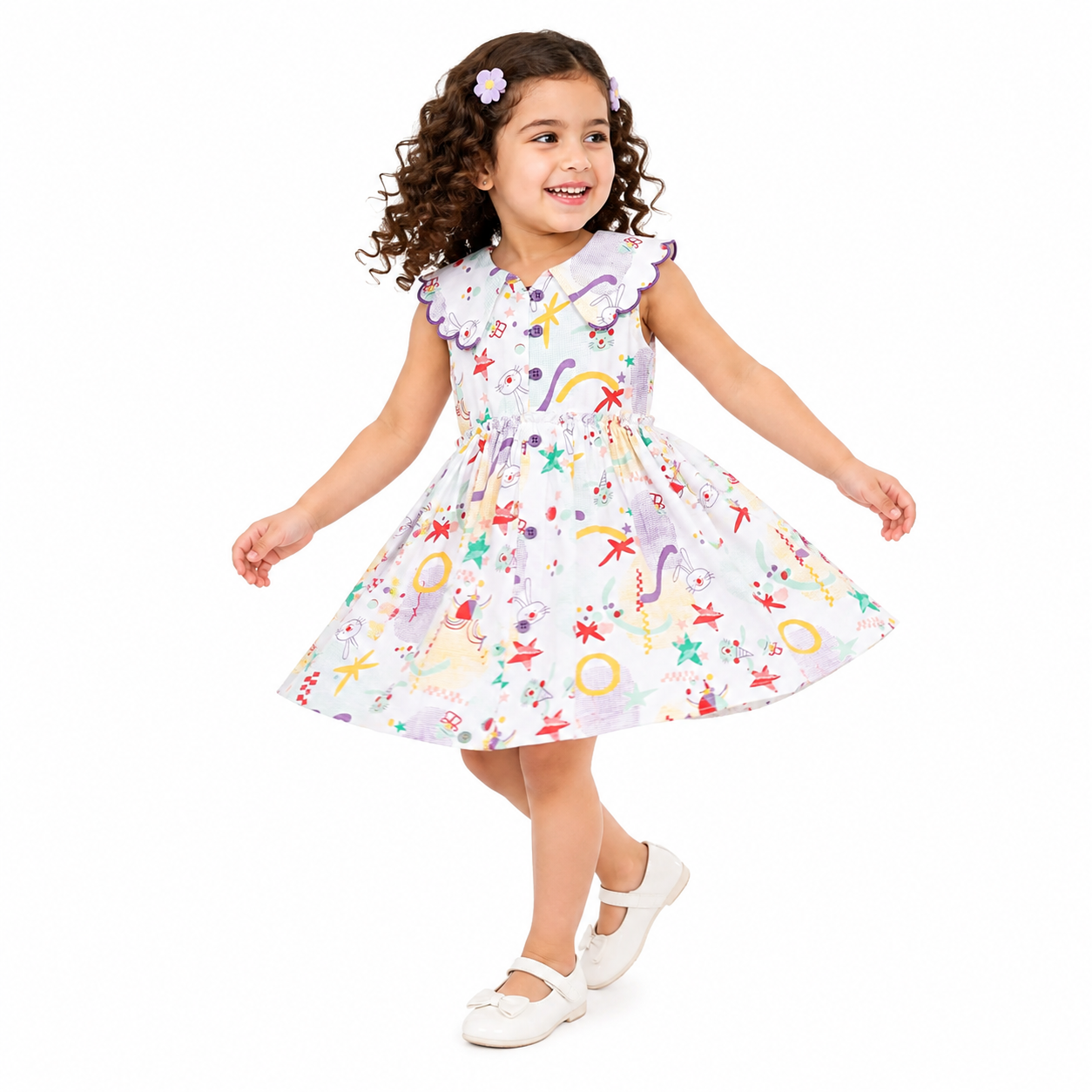 Girls Peach Pack Of 2 Dress