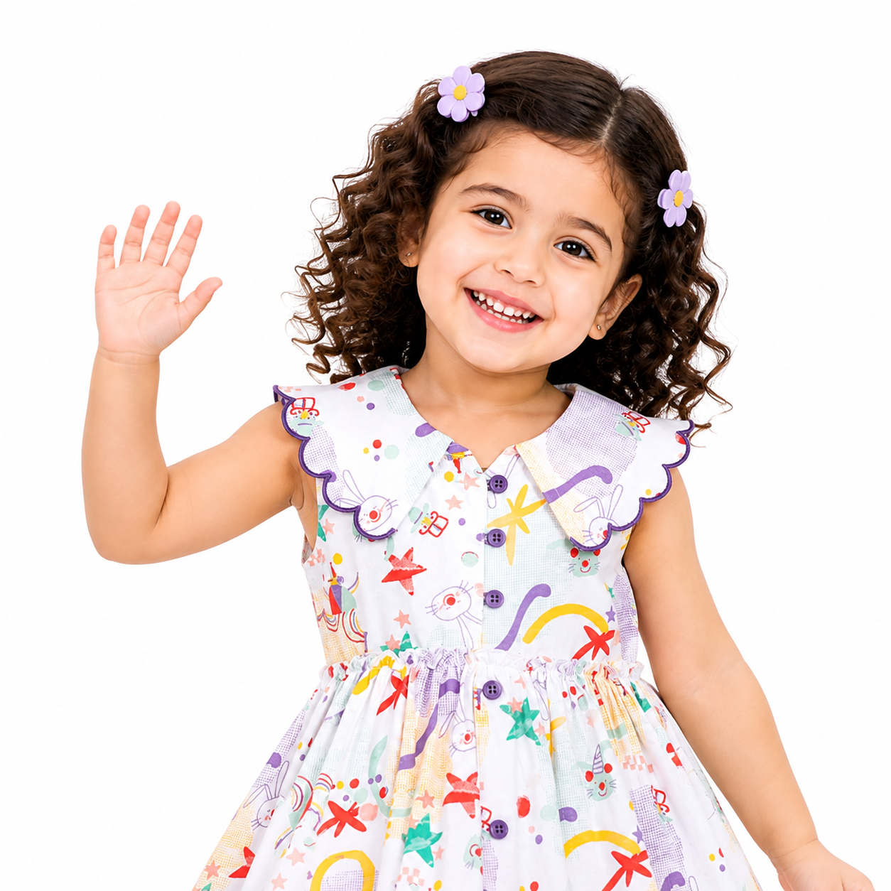 Girls Peach Pack Of 2 Dress
