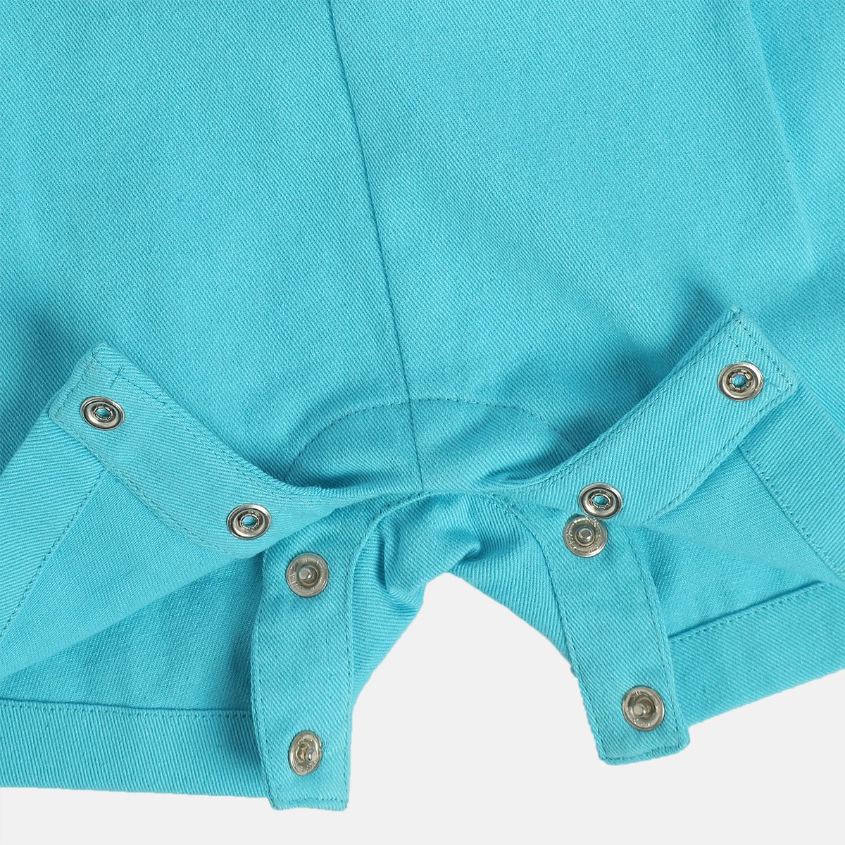 Girls Blue Short Sleeve Dungaree Set