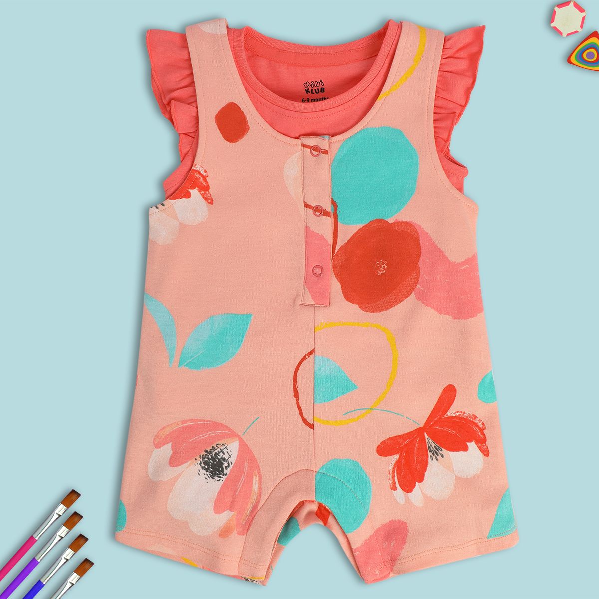 Girls Pink Pack Of 2 Dungaree Set