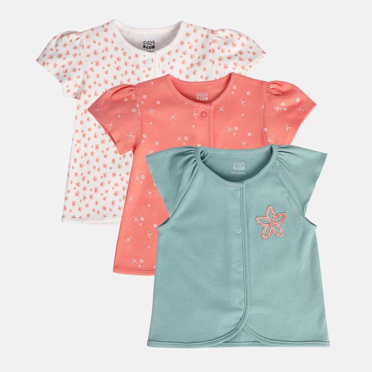 Girls White/Green/Red Front Open Front Open Vest