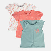 Girls White/Green/Red Front Open Front Open Vest