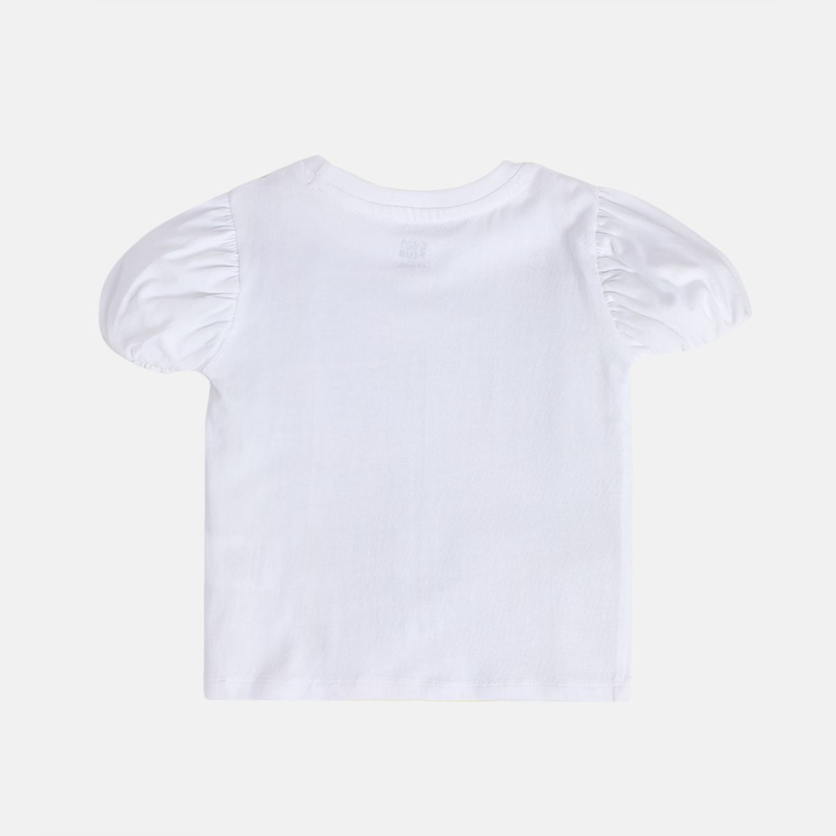 Girls White Short Sleeve Knit Top