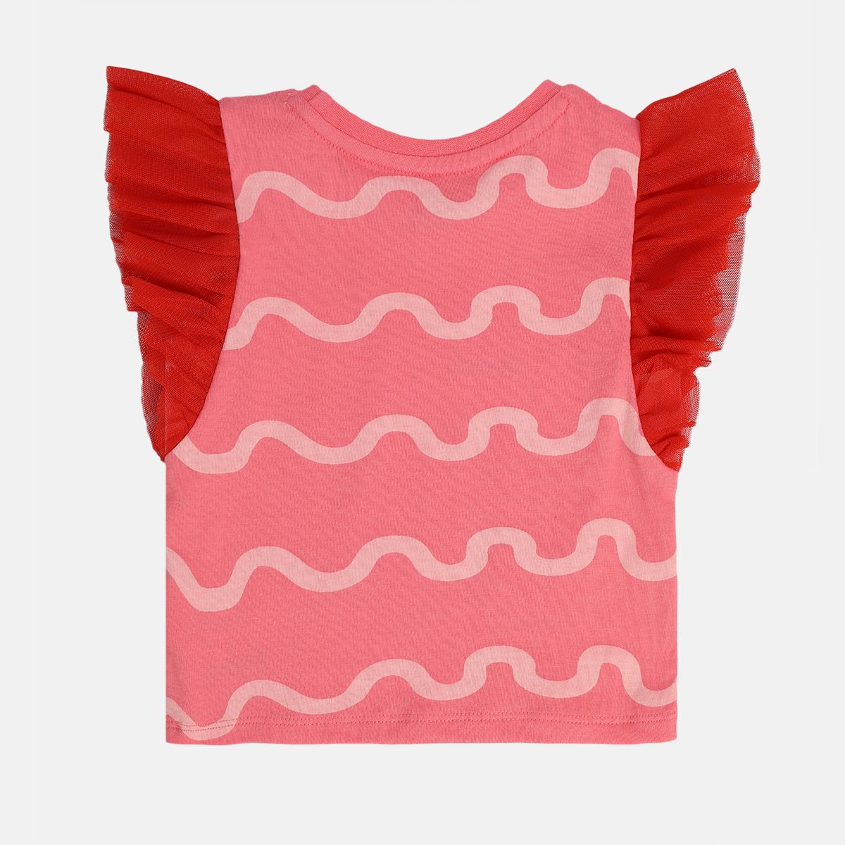 Girls Pink Frill Sleeve Knit Top