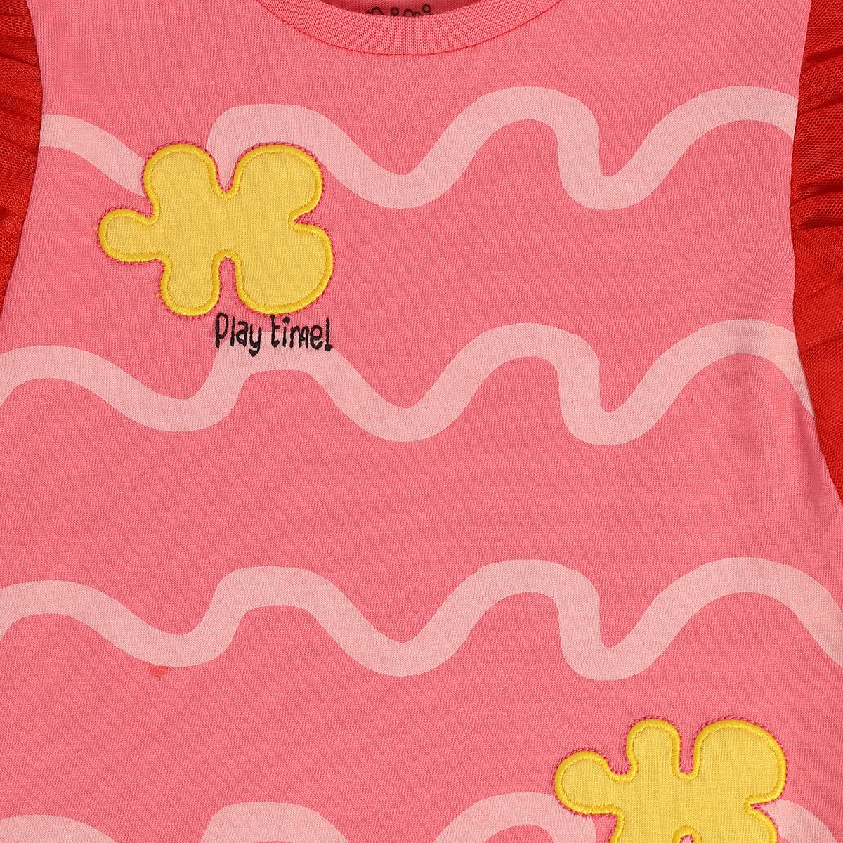 Girls Pink Frill Sleeve Knit Top