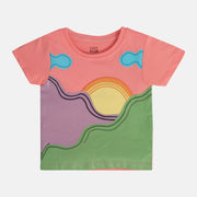 Girls Pink Short Sleeve Knit Top