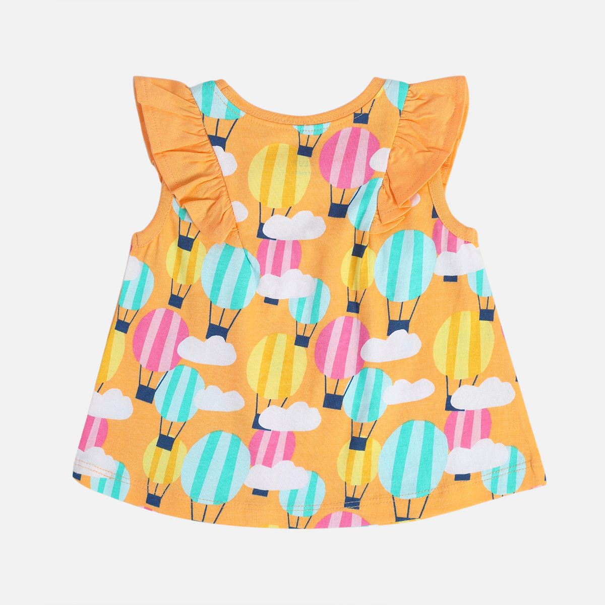 Girls Orange Sleeve Less Knit Top