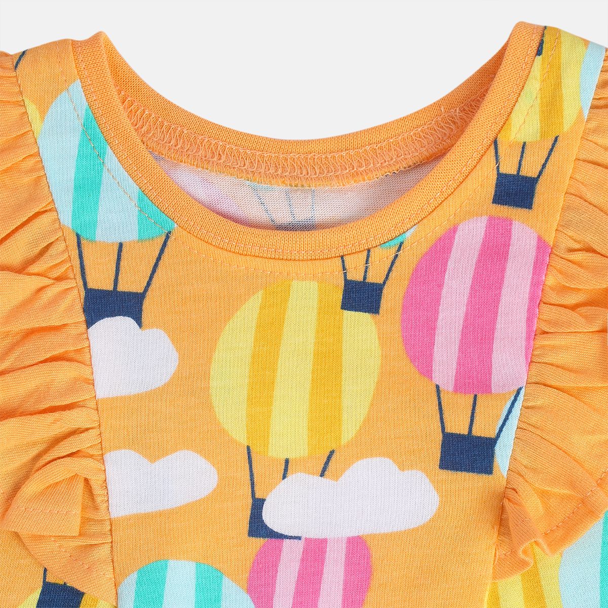Girls Orange Sleeve Less Knit Top