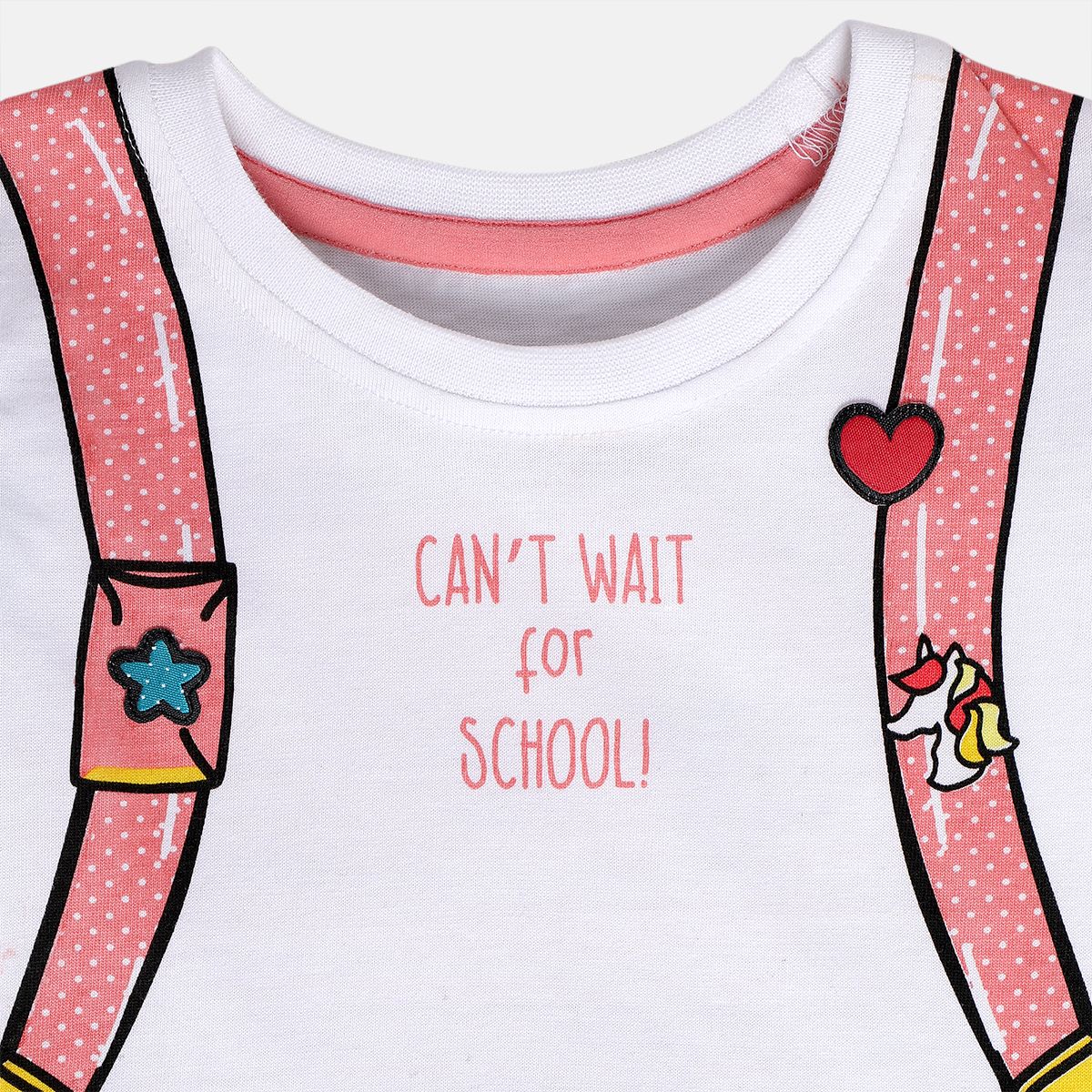 Girls White Short Sleeve Knit Top