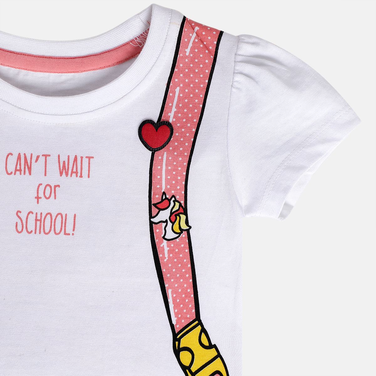 Girls White Short Sleeve Knit Top