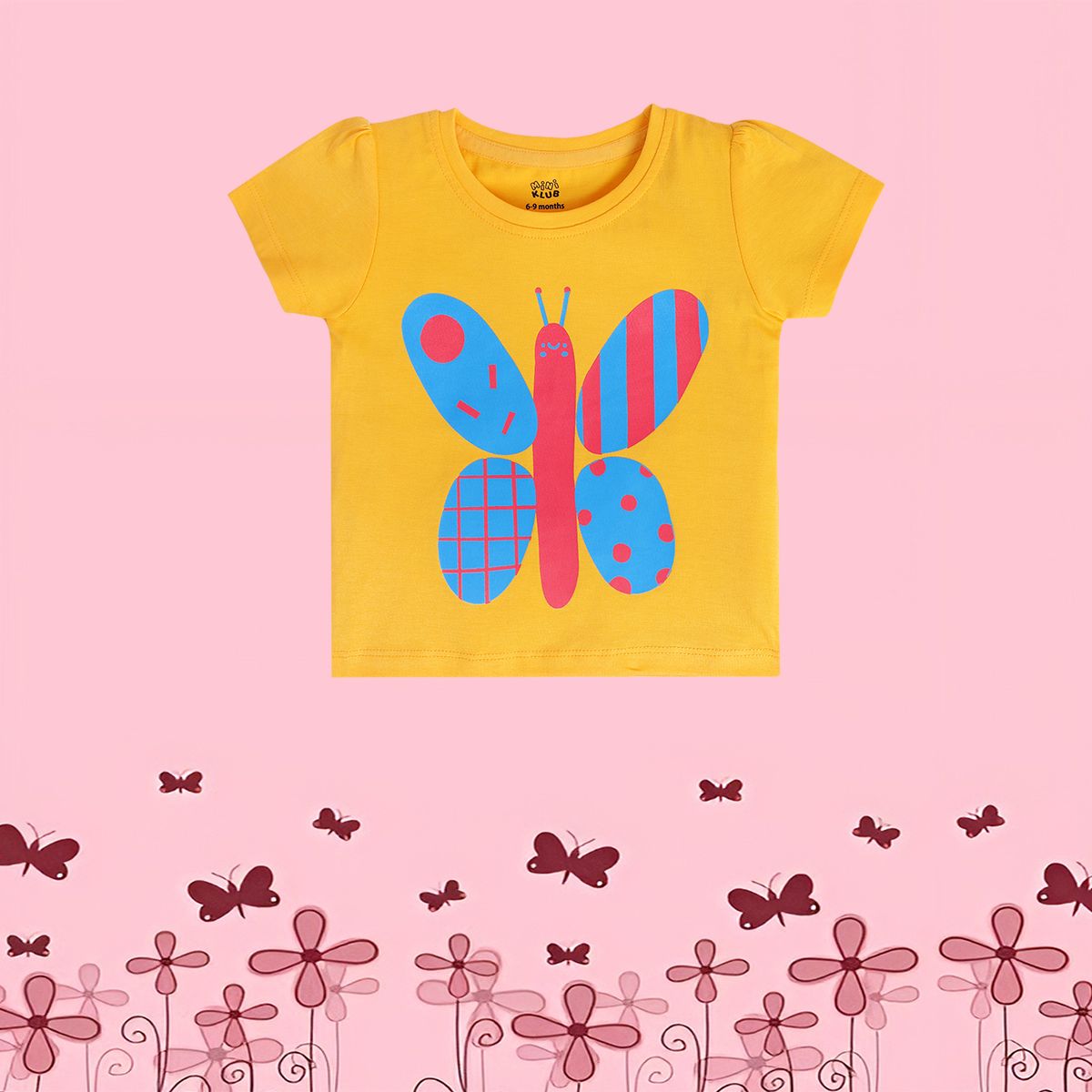 Girls Yellow Short Sleeve Knit Top