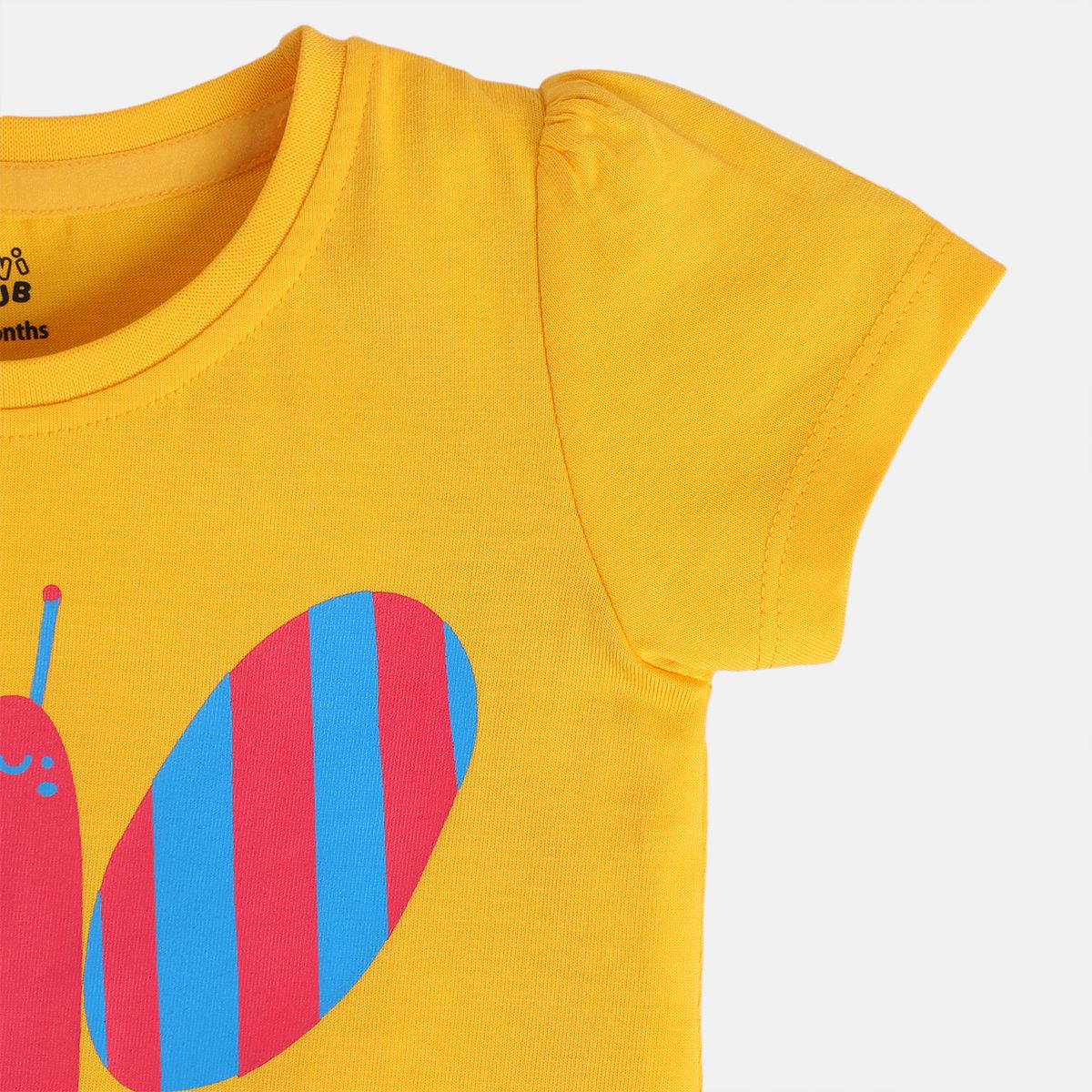 Girls Yellow Short Sleeve Knit Top