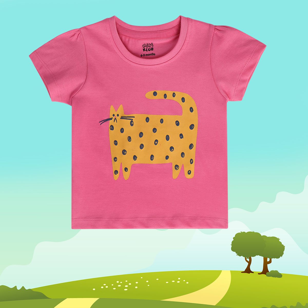 Girls Pink Short Sleeve Knit Top